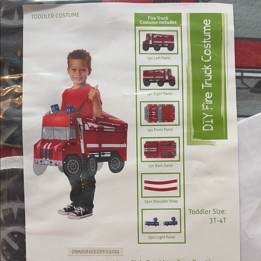 DIY Fire Truck Costume for Kids - Red